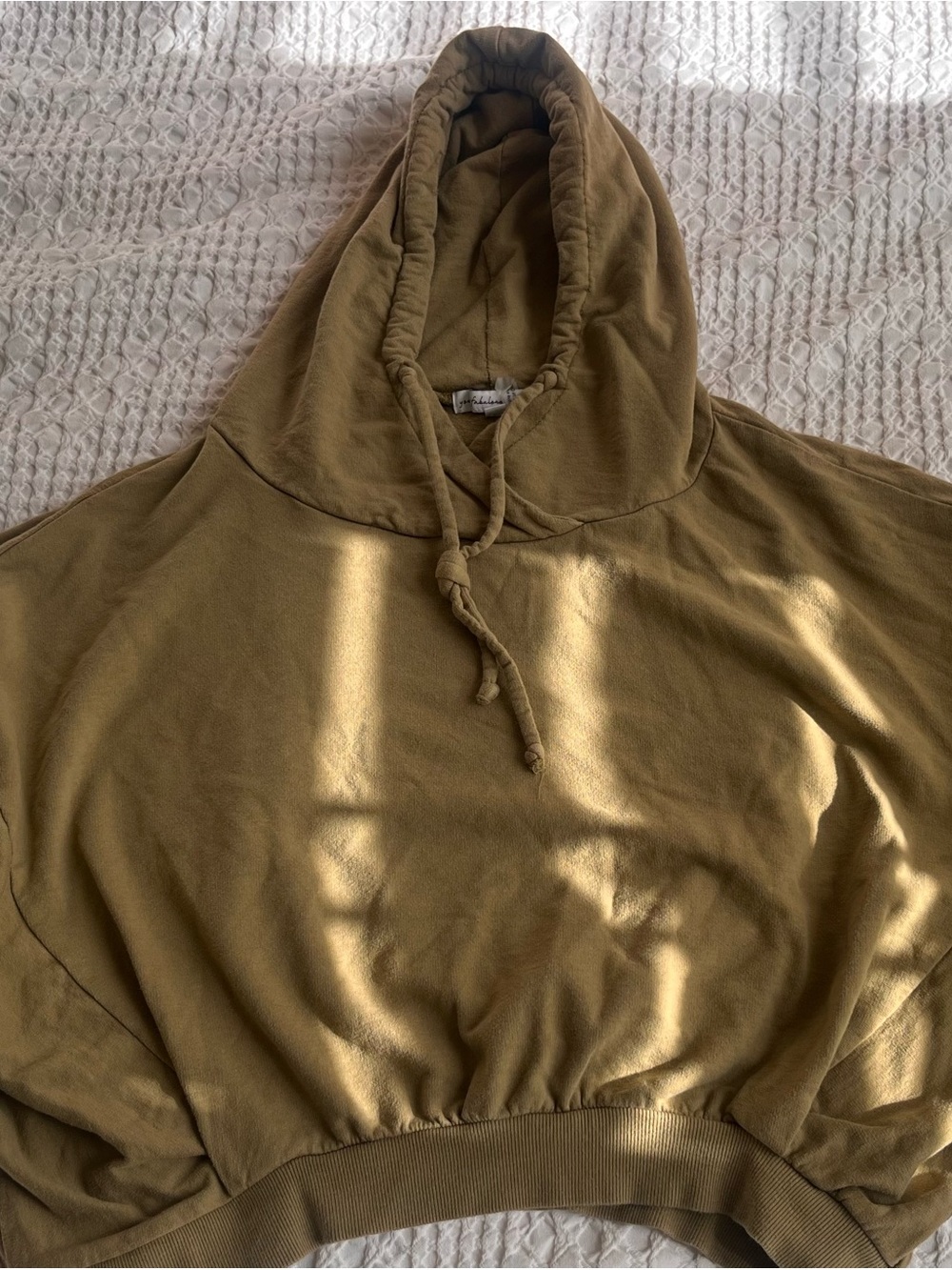 Young Fabulous & Broke Olive Green Cropped Hoodie - Picture 1 of 8